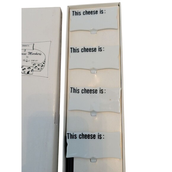 4 Vtg Shafford Cheese Markers Porcelain Party Charcuterie - Picture 2 of 7